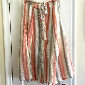 Long skirt with stripes